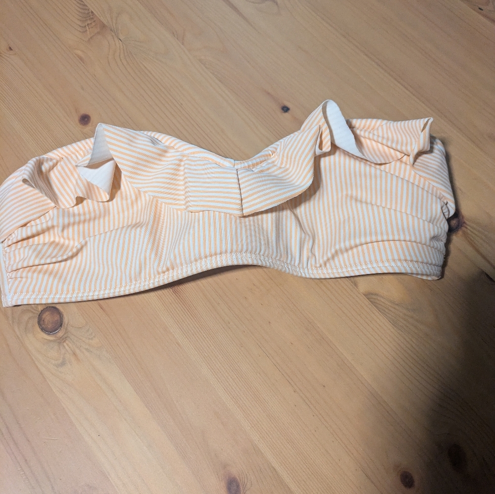 Unique Vintage Peach and White Striped Bandeau